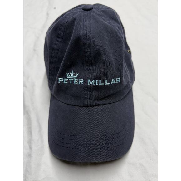 Peter Millar Golf Hat Cap Strapback Blue Adjustable Logo Outdoor Sportswear - Picture 1 of 7